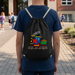 Tren din puncte - ziua punctului - sac cu șnur