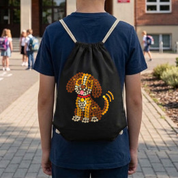 Cățel din puncte - ziua punctului - sac cu șnur