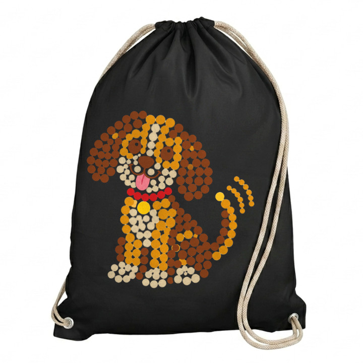 Cățel din puncte - ziua punctului - sac cu șnur
