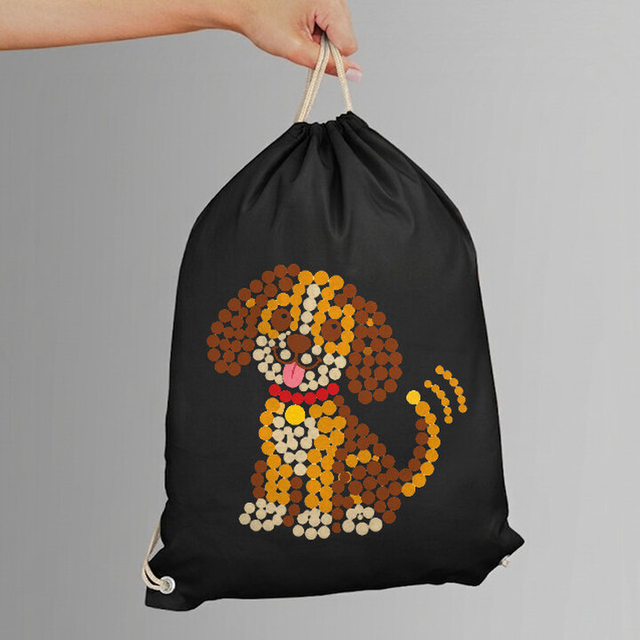 Cățel din puncte - ziua punctului - sac cu șnur