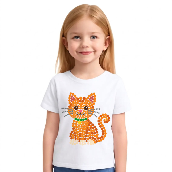 Pisică din puncte - ziua punctului - tricou pentru copii