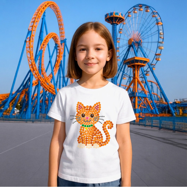 Pisică din puncte - ziua punctului - tricou pentru copii