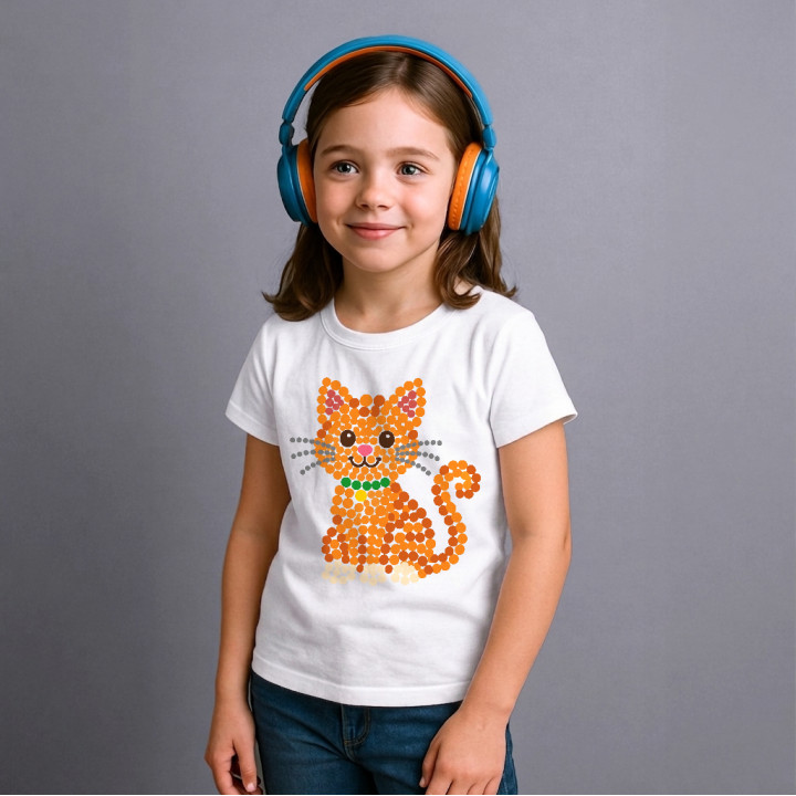 Pisică din puncte - ziua punctului - tricou pentru copii