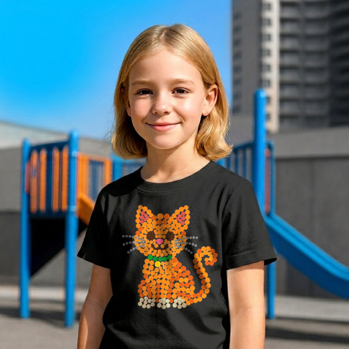 Pisică din puncte - ziua punctului - tricou pentru copii