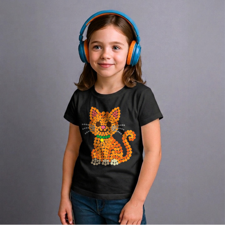 Pisică din puncte - ziua punctului - tricou pentru copii