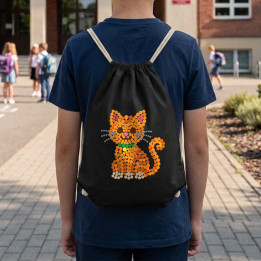 Pisică din puncte - ziua punctului - sac cu șnur