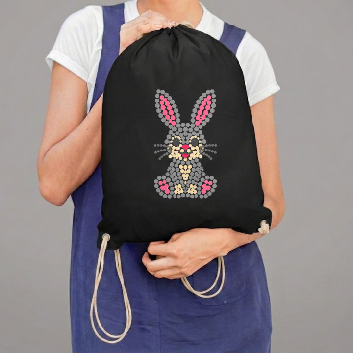 Iepuraș din puncte - ziua punctului - sac cu șnur