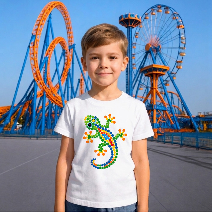 Șopârlă din puncte - ziua punctului - tricou pentru copii