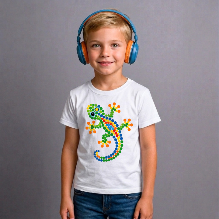 Șopârlă din puncte - ziua punctului - tricou pentru copii