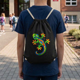 Șopârlă din puncte - ziua punctului - sac cu șnur