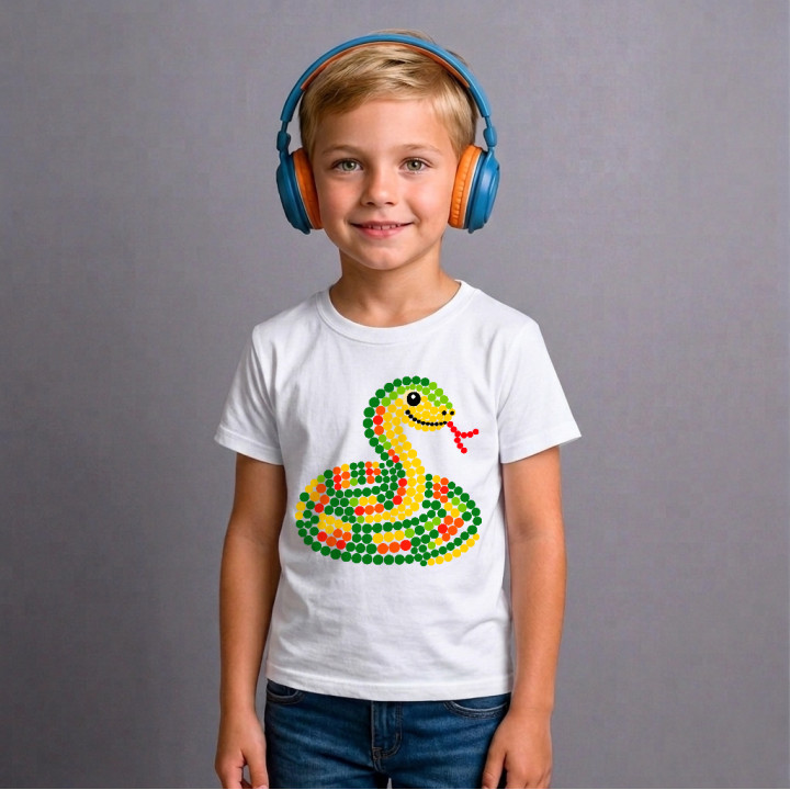 Șarpe din puncte - ziua punctului - tricou pentru copii