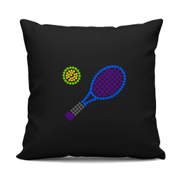 Tenis din puncte - ziua punctului - pernă neagră pentru cadou