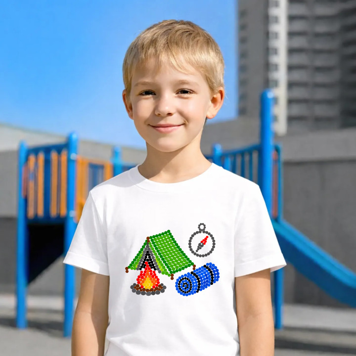 Camping din puncte - ziua punctului - tricou pentru copii