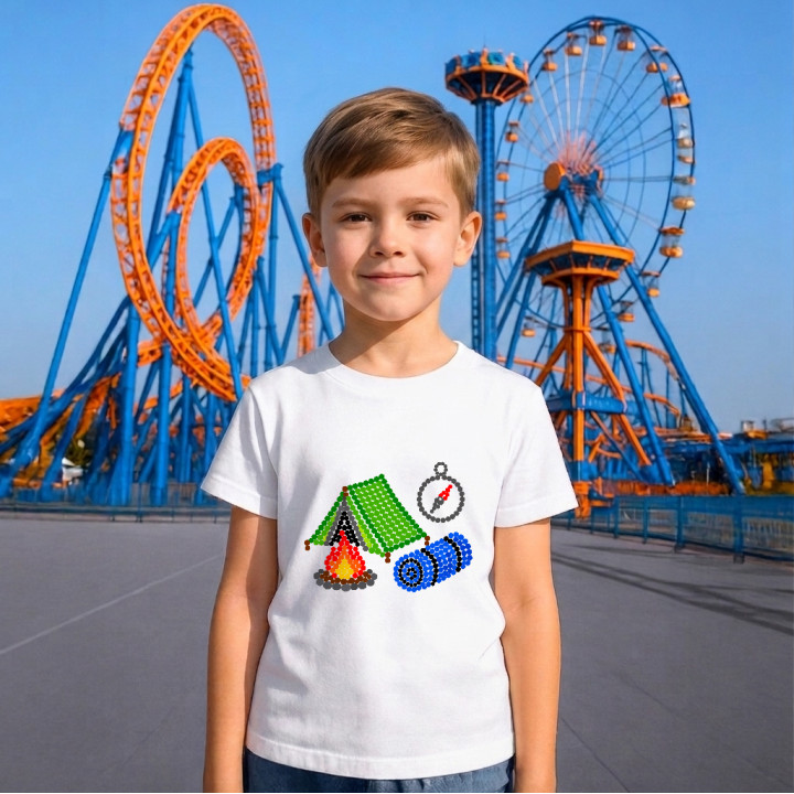 Camping din puncte - ziua punctului - tricou pentru copii