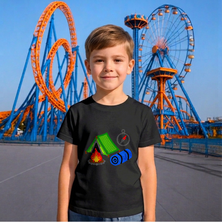 Camping din puncte - ziua punctului - tricou pentru copii