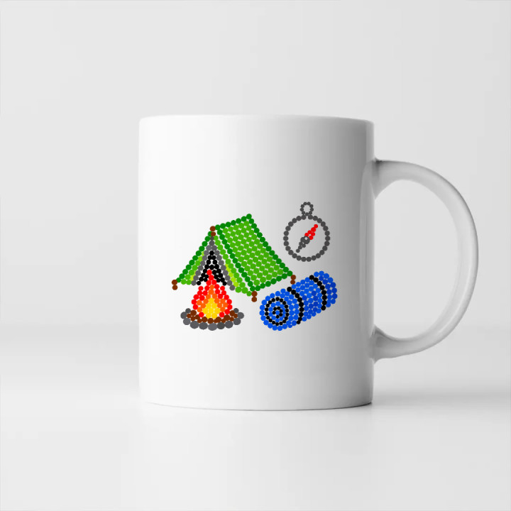 Camping din puncte - ziua punctului - cană