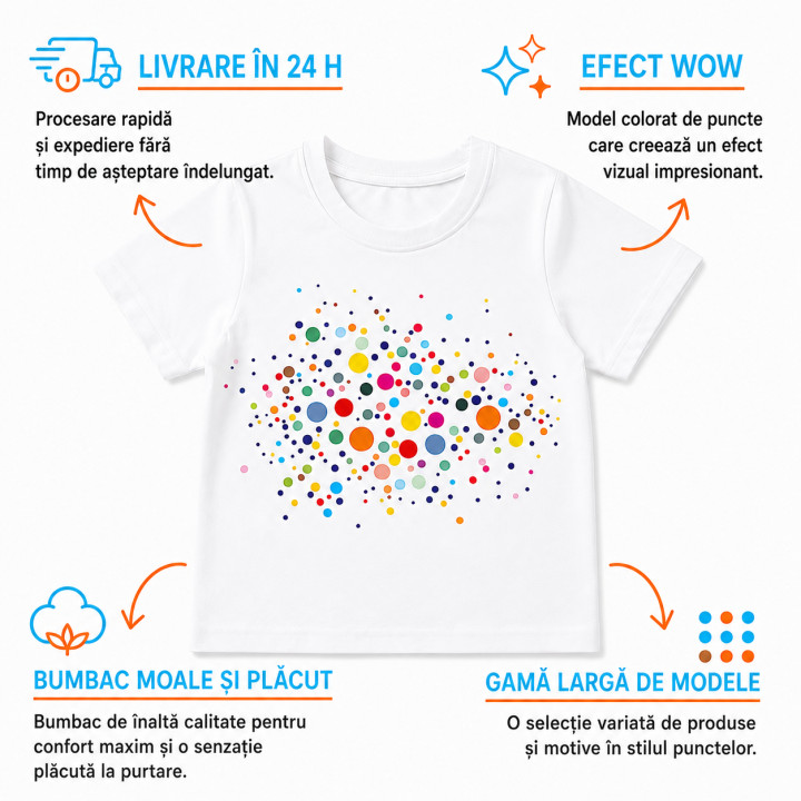 Chitară din puncte - ziua punctului - tricou pentru copii