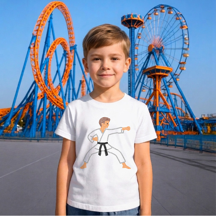 Karateka din puncte - ziua punctului - tricou pentru copii