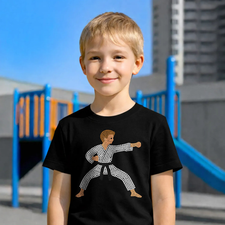 Karateka din puncte - ziua punctului - tricou pentru copii