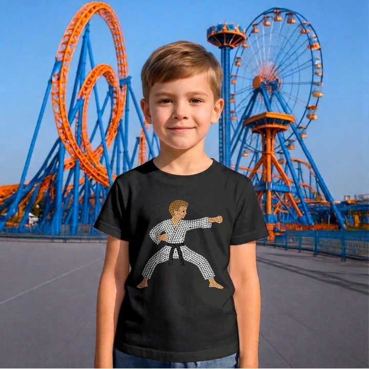 Karateka din puncte - ziua punctului - tricou pentru copii