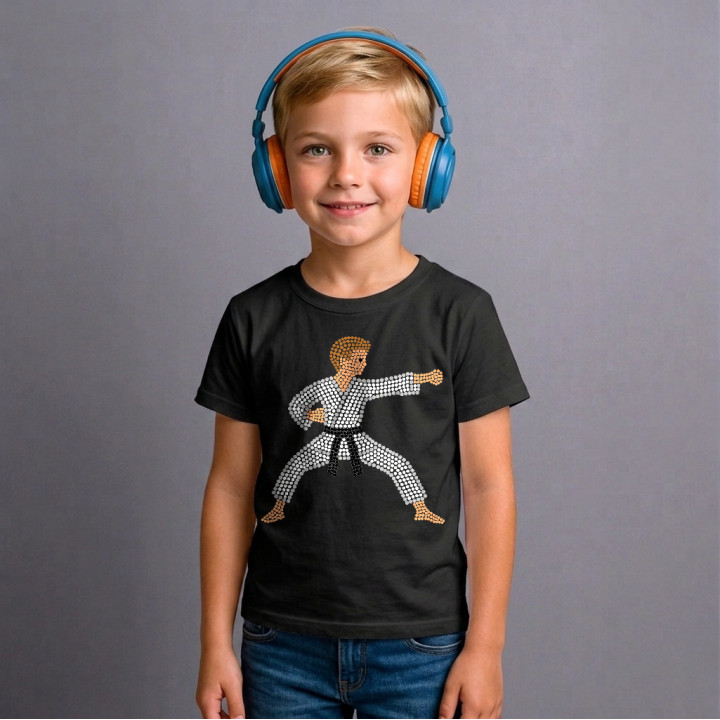 Karateka din puncte - ziua punctului - tricou pentru copii