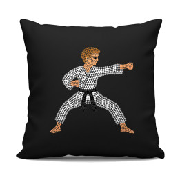 Karateka din puncte - ziua punctului - pernă neagră pentru cadou