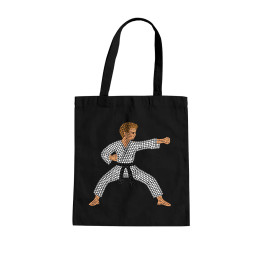 Karateka din puncte - ziua punctului - sacoșă de bumbac