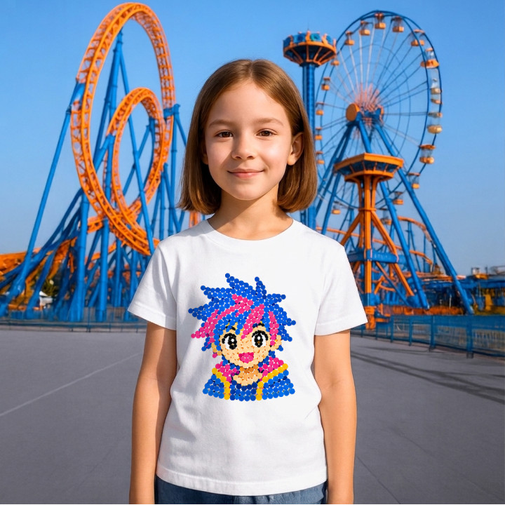 Fată anime din puncte - ziua punctului - tricou pentru copii