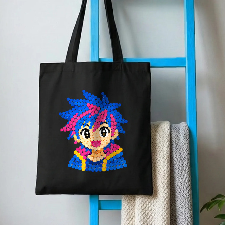 Fată anime din puncte - ziua punctului - sacoșă de bumbac