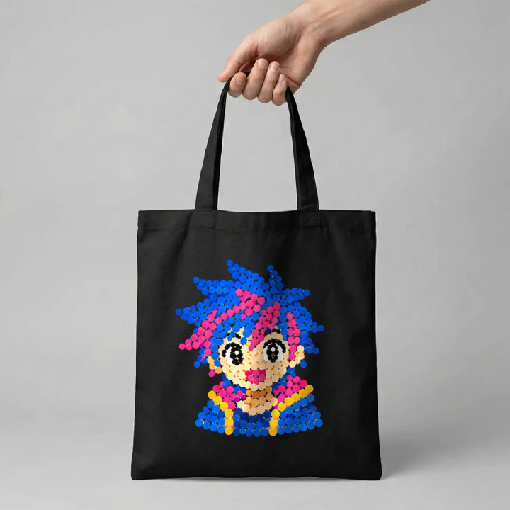 Fată anime din puncte - ziua punctului - sacoșă de bumbac