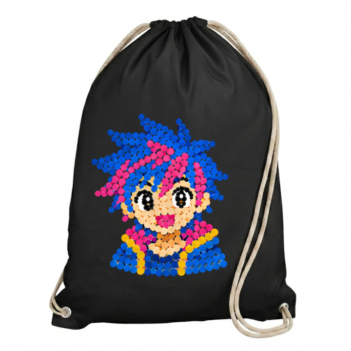 Fată anime din puncte - ziua punctului - sac cu șnur