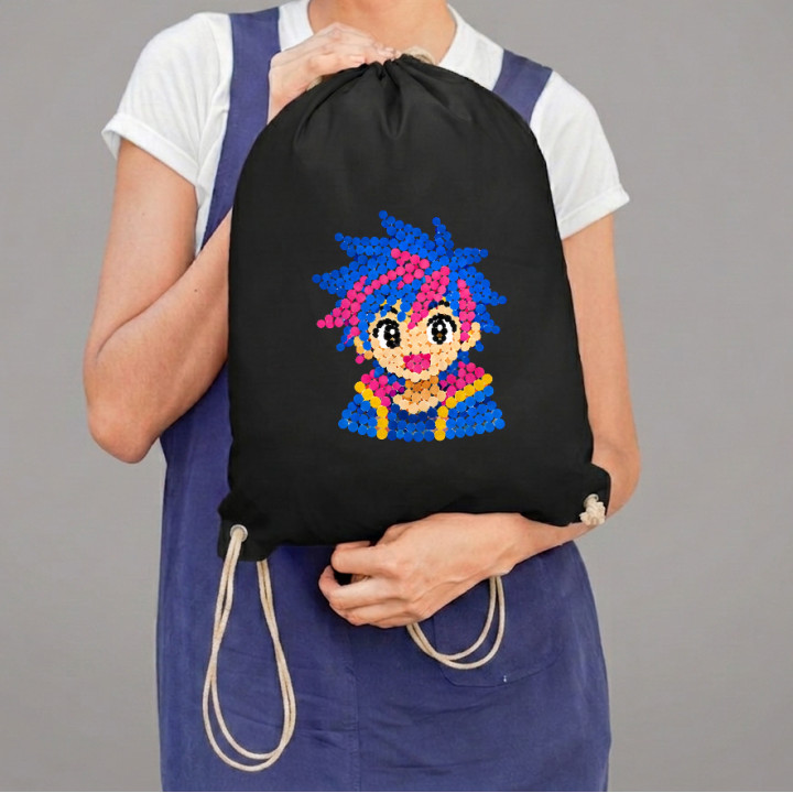 Fată anime din puncte - ziua punctului - sac cu șnur