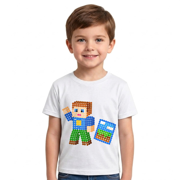 Jucător cu blocuri din puncte - ziua punctului - tricou pentru copii - inspirat de Roblox