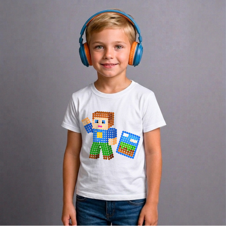 Jucător cu blocuri din puncte - ziua punctului - tricou pentru copii - inspirat de Roblox