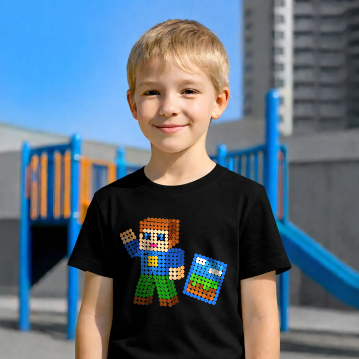 Jucător cu blocuri din puncte - ziua punctului - tricou pentru copii - inspirat de Roblox