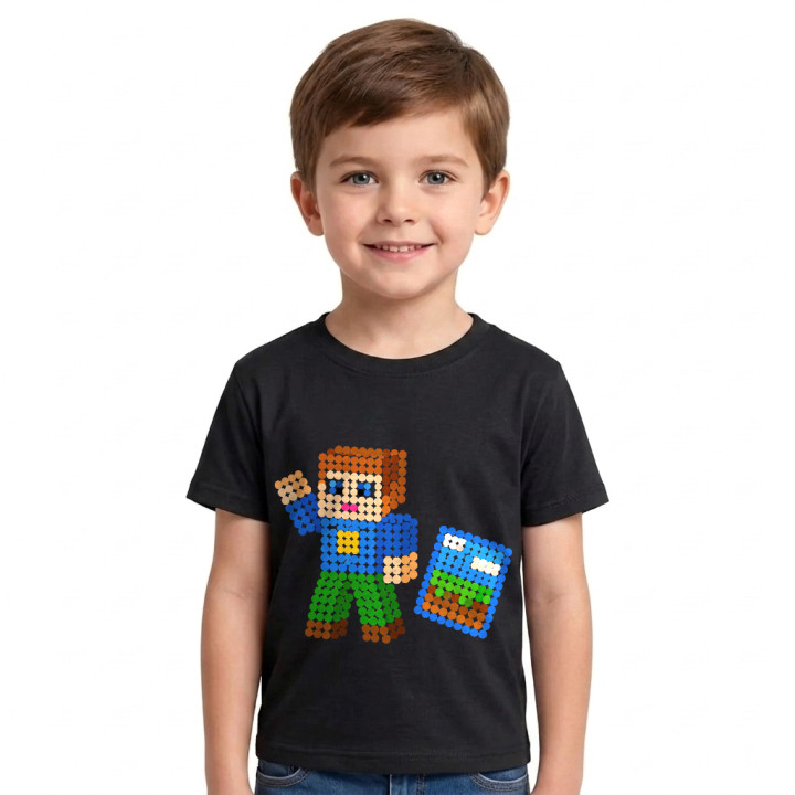 Jucător cu blocuri din puncte - ziua punctului - tricou pentru copii - inspirat de Roblox