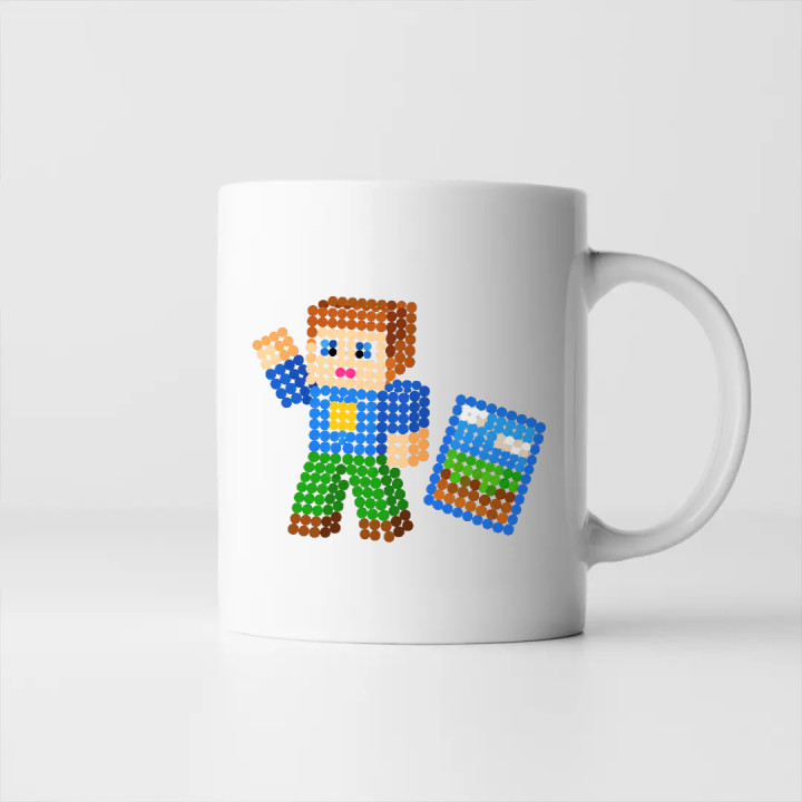 Jucător cu blocuri din puncte - ziua punctului - cană - inspirat de Roblox