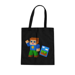 Jucător cu blocuri din puncte - ziua punctului - sacoșă de bumbac - inspirat de Roblox