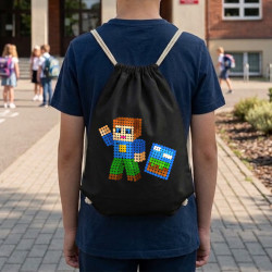 Jucător cu blocuri din puncte - ziua punctului - sac cu șnur - inspirat de Roblox