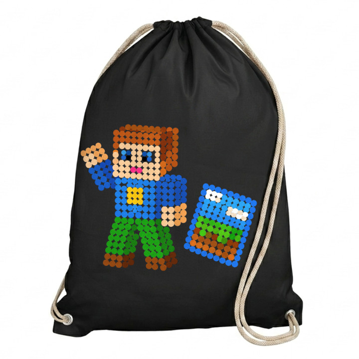 Jucător cu blocuri din puncte - ziua punctului - sac cu șnur - inspirat de Roblox