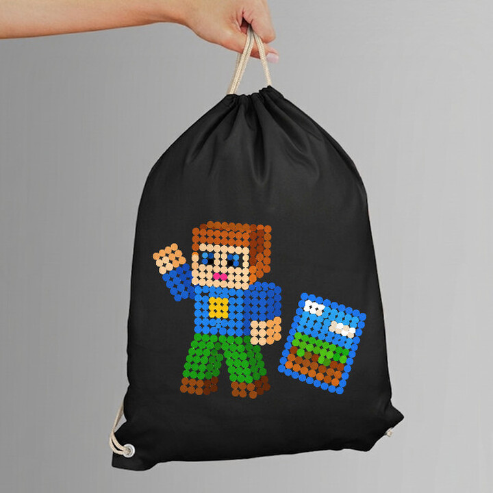 Jucător cu blocuri din puncte - ziua punctului - sac cu șnur - inspirat de Roblox