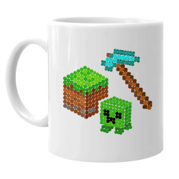 Lume din blocuri din puncte - ziua punctului - cană - inspirat de Minecraft