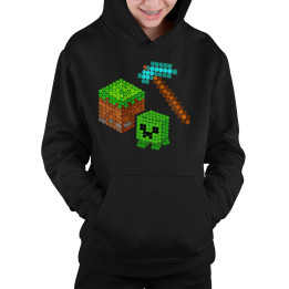 Lume din blocuri din puncte - ziua punctului - bluză pentru copii - inspirat de Minecraft