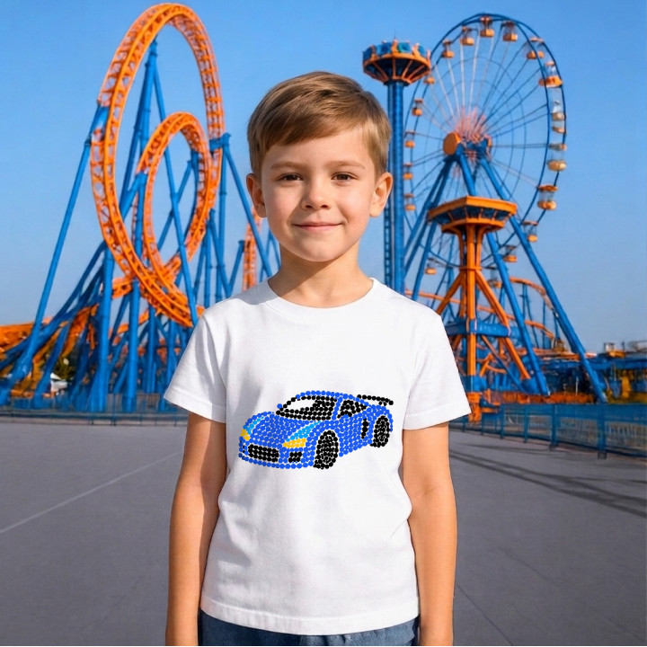 Mașină sport din puncte - ziua punctului - tricou pentru copii