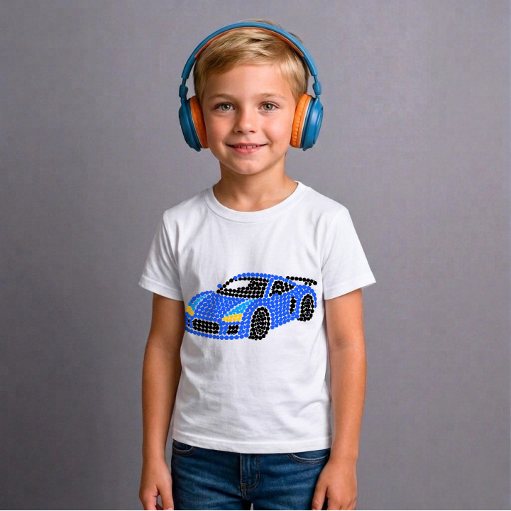Mașină sport din puncte - ziua punctului - tricou pentru copii