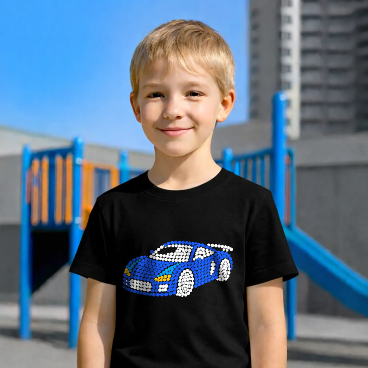 Mașină sport din puncte - ziua punctului - tricou pentru copii