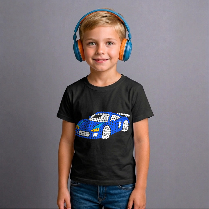 Mașină sport din puncte - ziua punctului - tricou pentru copii