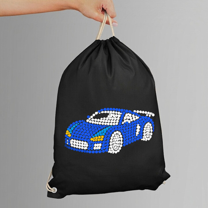 Mașină sport din puncte - ziua punctului - sac cu șnur