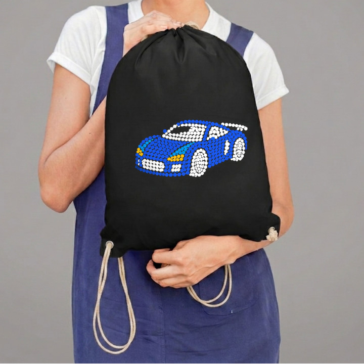 Mașină sport din puncte - ziua punctului - sac cu șnur
