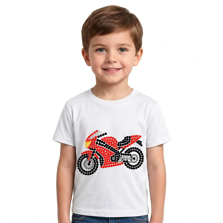 Motocicletă din puncte - ziua punctului - tricou pentru copii